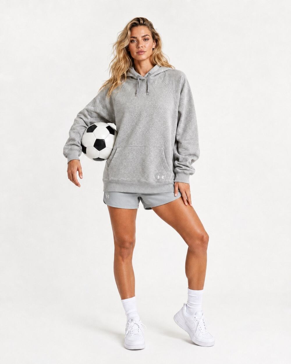 Under Armour Storm Hoodie Pullover Sweatshirt Women Large Gray Sporty Athleisure